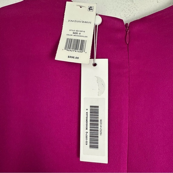 NWT JONATHAN SIMKHAI Kadence Bell-Sleeve Satin Mini Dress Size 0 MSRP $595 - Picture 6 of 9